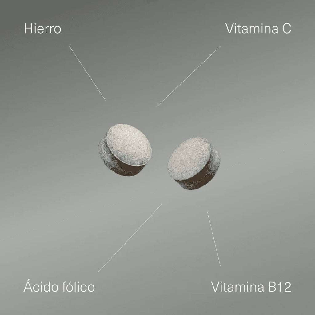 Hierro con Vitamina C, ácido fólico y B12